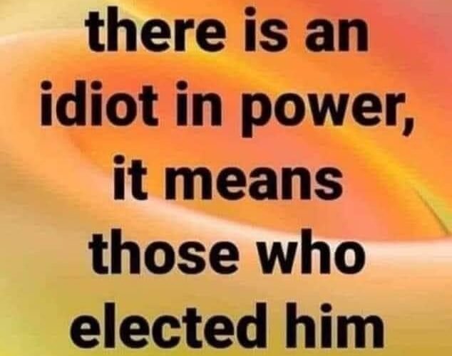 If there is an idiot in power